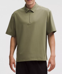 Oversized Zip-Neck Polo Shirt