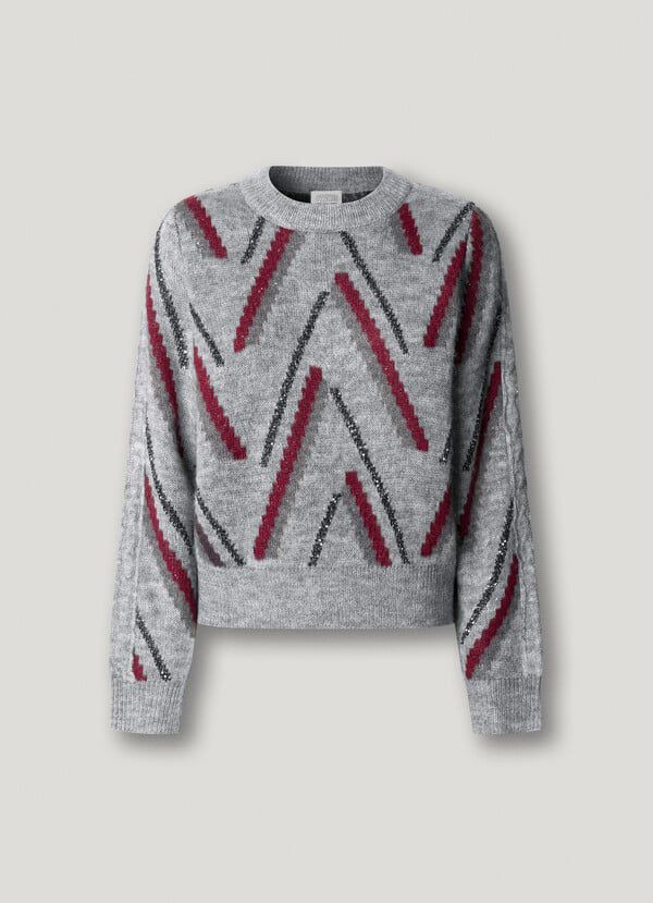 Woman crew neck knit jumper