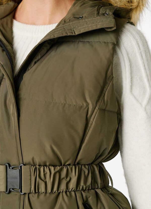 Woman long padded waistcoat