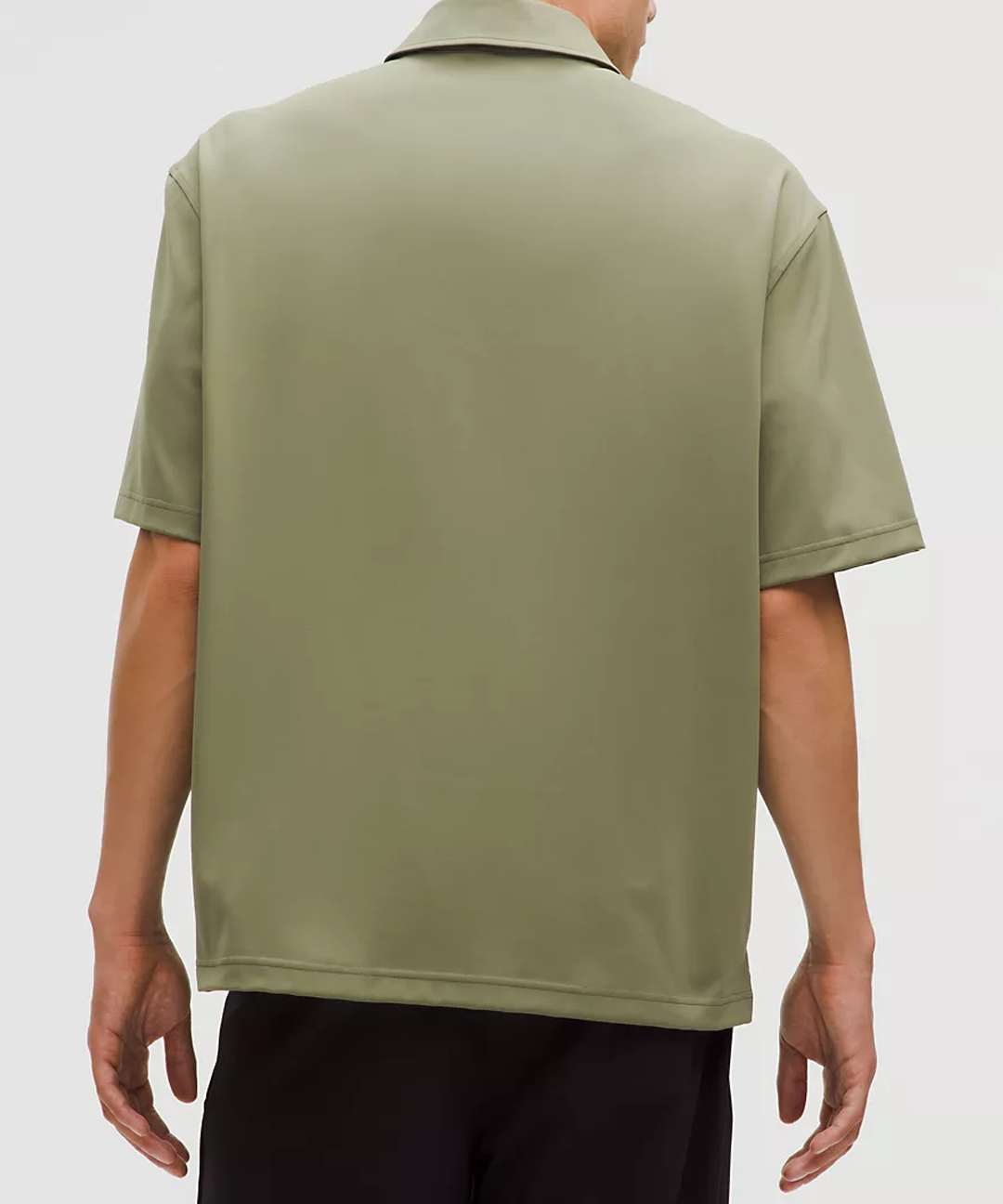 Oversized Zip-Neck Polo Shirt